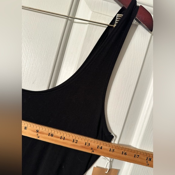 REFORMATION Jeans MEDIUM Black Kaila Tank Wrap LBD Dress Stretch Knit Scoop NecK - Picture 9 of 14